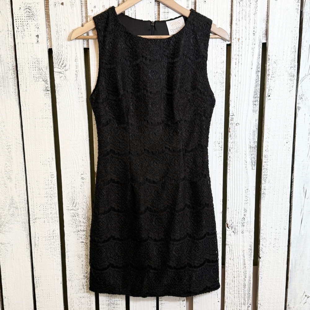 Coveted Clothing Lace Classic Little Black Dress Size Small Sleeveless Zip Back